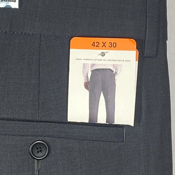 NWT Size 42x30 Kenneth Cole Grey Dress Pants - Picture 6 of 8